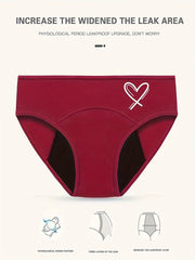 4pcs Heart Print Period Panties Anti Leak Women's Lingerie
