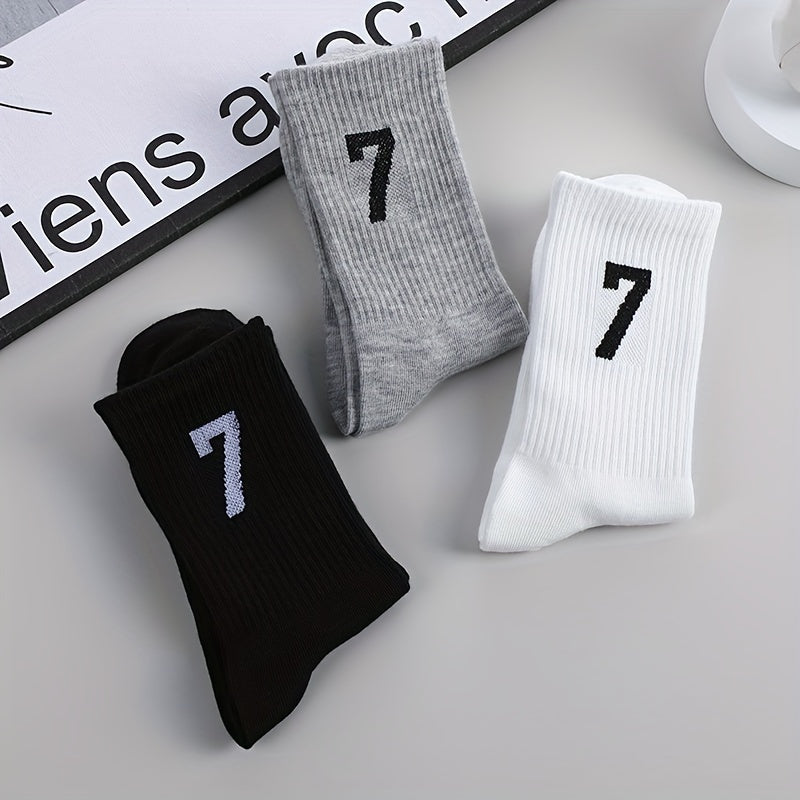 Number Print Socks Mid Tube Women's Stockings