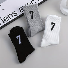 Number Print Socks Mid Tube Women's Stockings