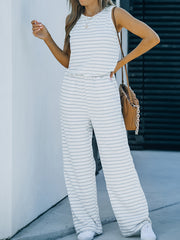 Striped Tank Jumpsuit Sleeveless Casual Jumpsuit