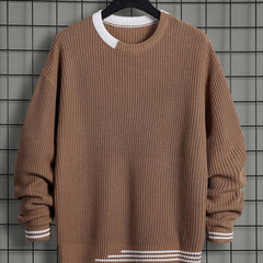 Men's Knitted Sweater Warm High Stretch Pullover for Fall Winter