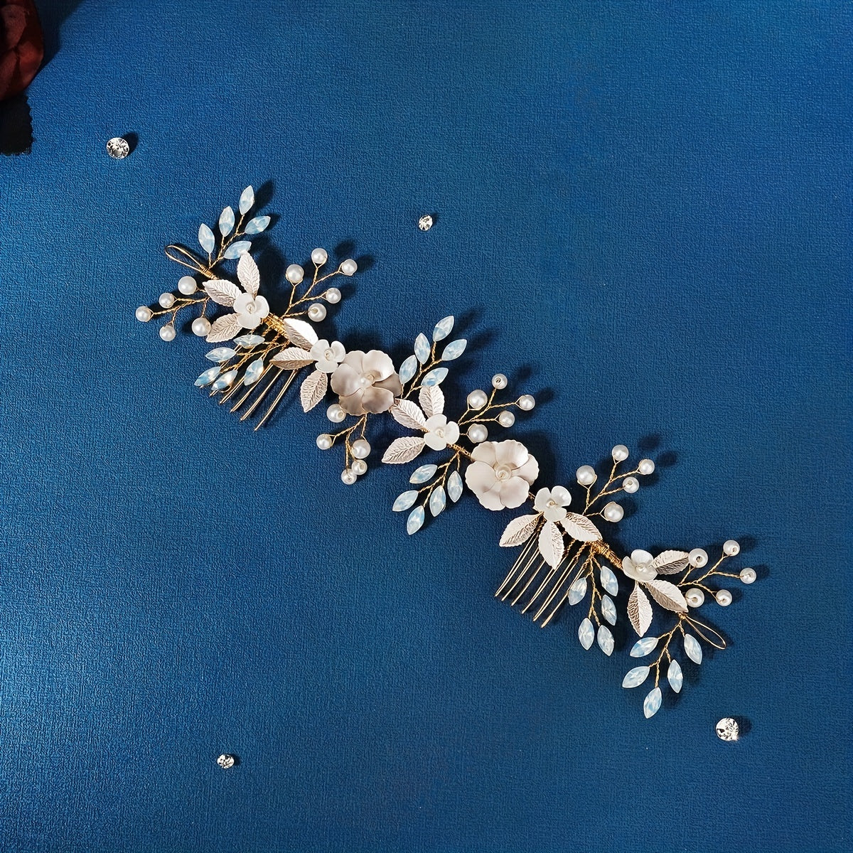 Bridal Faux Pearl Headband Double Comb Hair Accessory