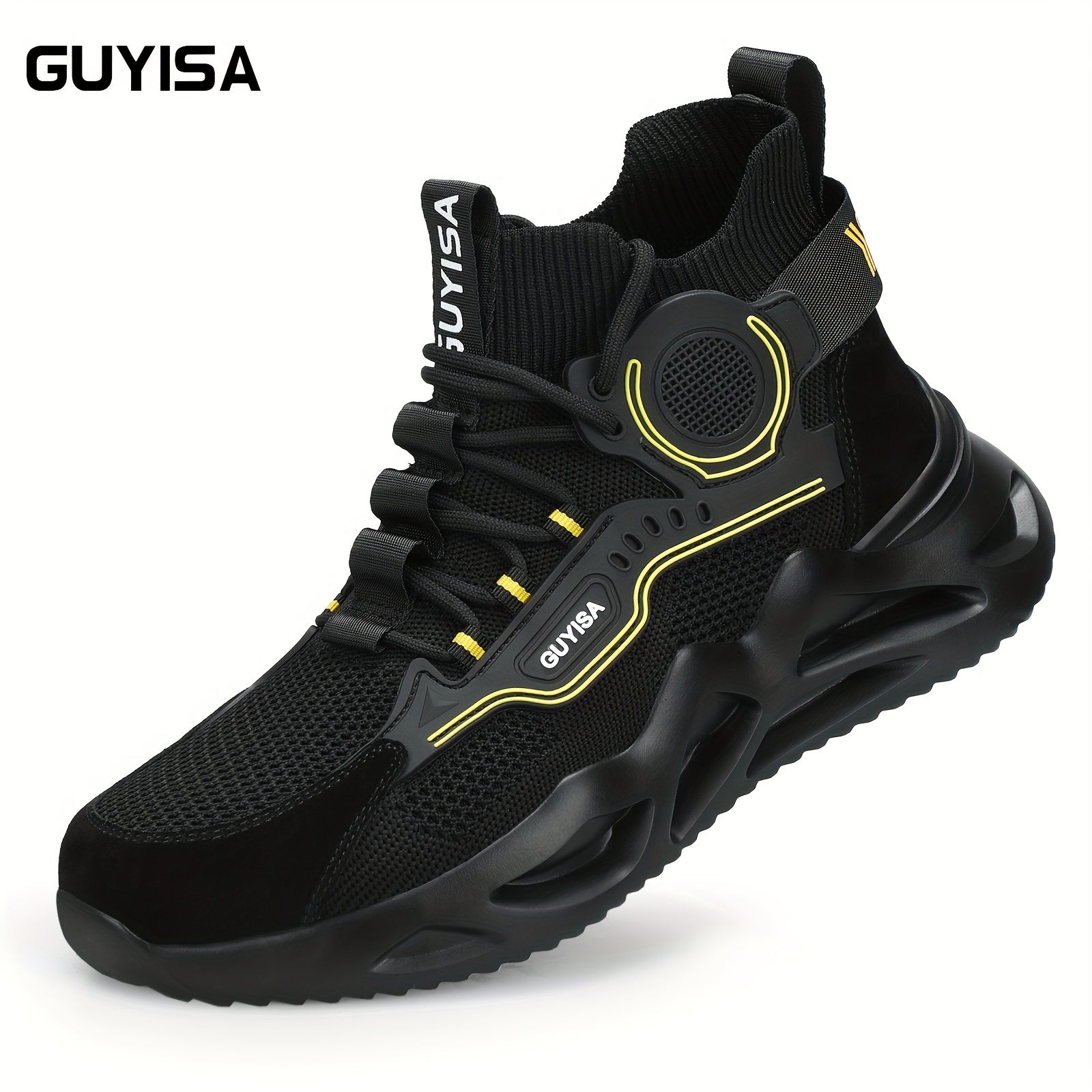 Men's Steel Toe High Top Work Safety Shoes Anti smashing Industrial Shoes