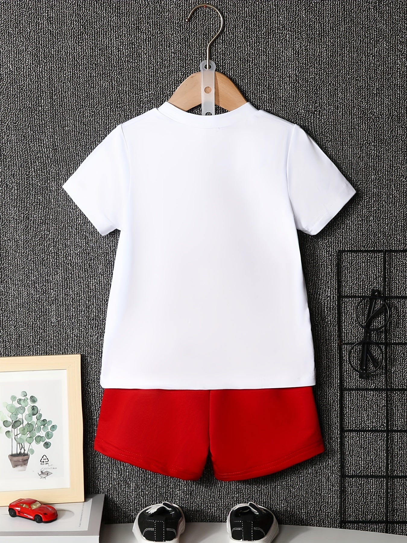 Boys Racing Car Outfit Short Sleeves T shirt & Shorts Casual Summer Kids Clothes