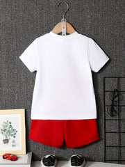 Boys Racing Car Outfit Short Sleeves T shirt & Shorts Casual Summer Kids Clothes