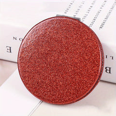 Glitter Compact Pocket Mirror for Purse, 2-Sided Beauty Mirror