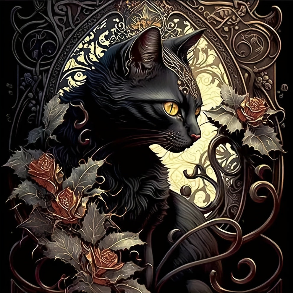 Rose Cat 5D Diamond Painting Set - DIY Frameless Embroidery Cross Stitch