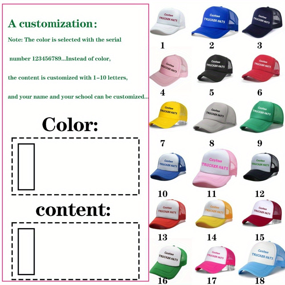 Personalized Custom Truck Driver Hats Two Tone Green Lightweight Foam Base
