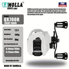 Waterproof Light Baitcasting Reel 7.2:1 Gear Ratio Fishing Reel
