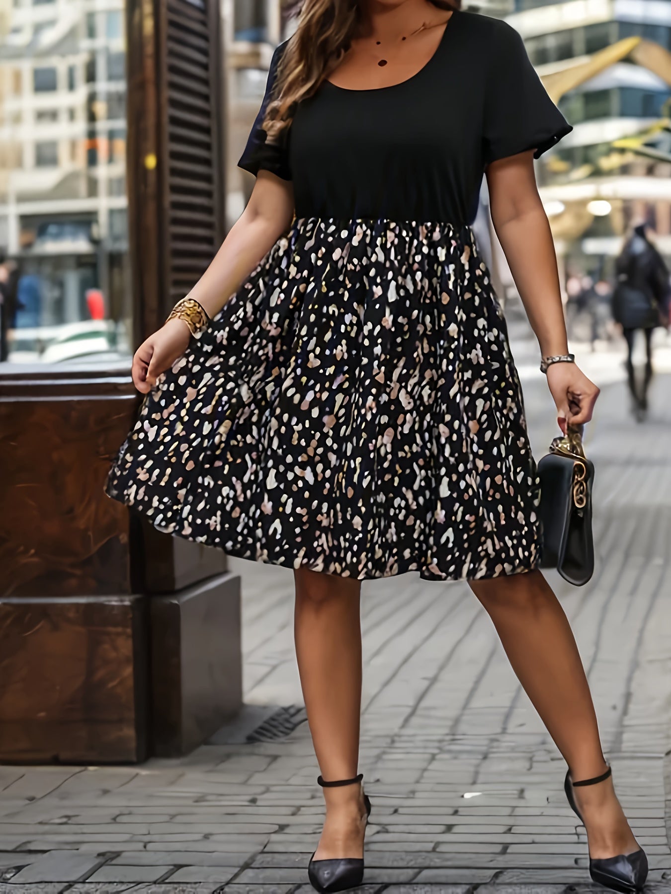 Floral Print Short Sleeve Dress