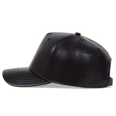 Men's PU Leather Baseball Cap Five-sided Hat
