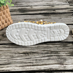 Sunflower & Leopard Print Slip On Canvas Sneakers