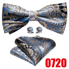 Barry Wang Purple Silk Bow Tie Set for Wedding