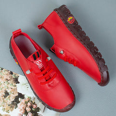 Women's Anti-slip Lace Up Flat Sneakers Comfy Round Toe Shoes