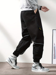 Men's Casual Glowing Cargo Pants with Zipper Pockets