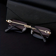 Square Rimless Sunglasses Men's Driving Sunglasses