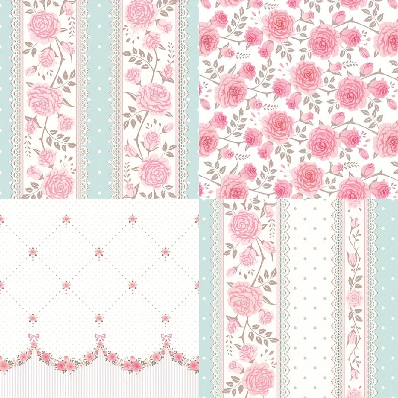 DIY Photo Albums with Pink Flower Theme Paper