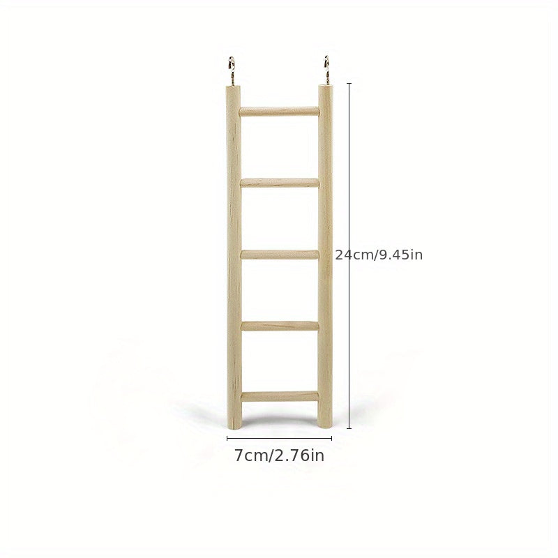 Wooden Parrot Toy Stand with Hamster Ladder