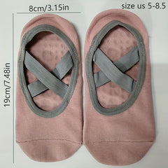 Women's Non Slip Yoga Socks Cross Strap Sports Socks