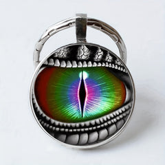 Vintage Lizard Eyes Keychain Necklace Bag Charm