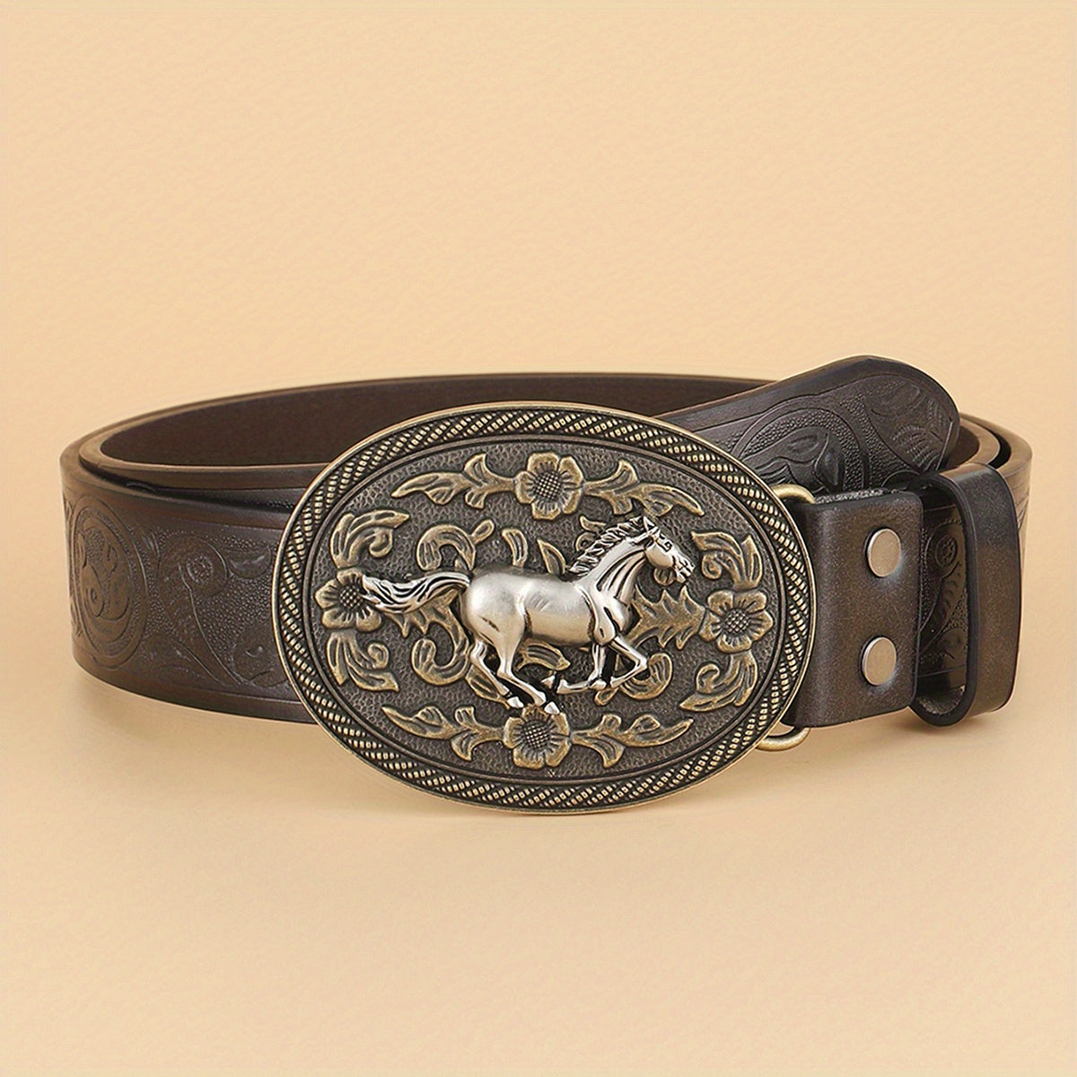 Embossed Leather Belt Vintage Casual Business Belt Men