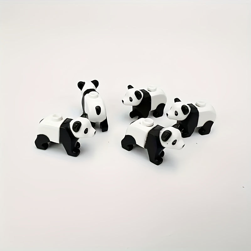 Forest Animal Building Blocks Set - Panda, Bear, Fox, Mouse - Educational Toy