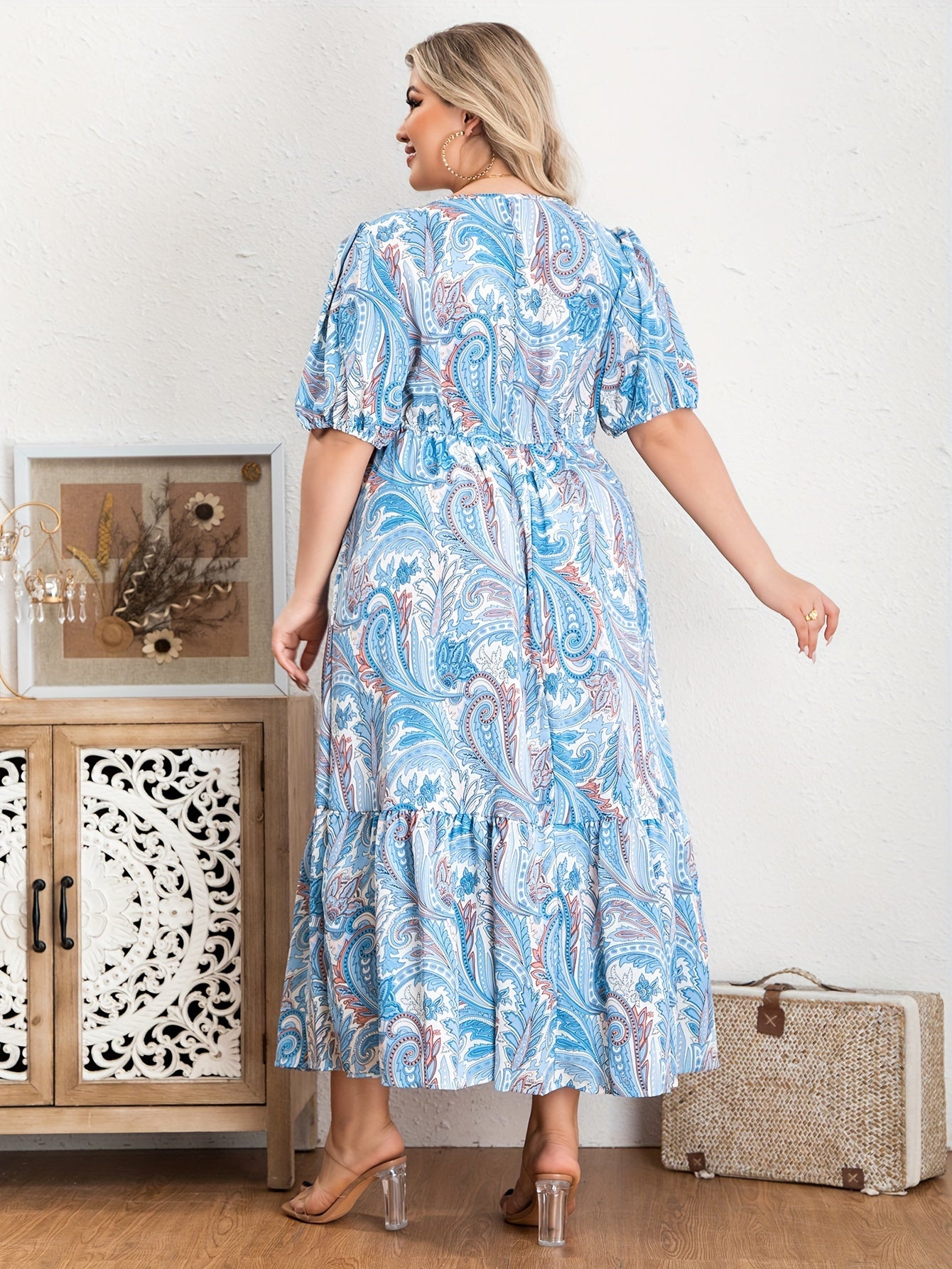 Paisley Floral Print Maxi Dress