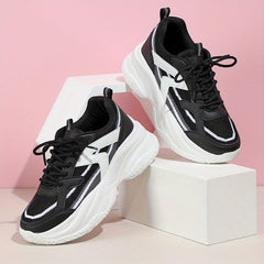 Women's Mesh Chunky Sneakers Lace Up Platform Shoes