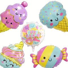 5pcs Cartoon Ice Cream Party Balloon Set