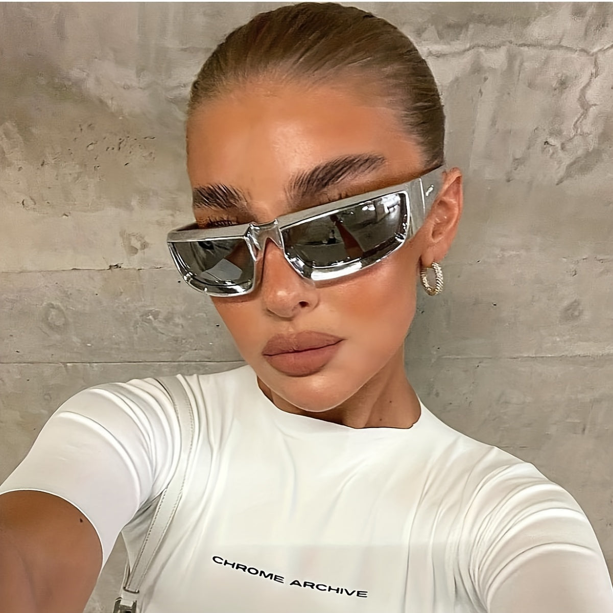 Y2K Wrap Sunglasses Cyberpunk Mirror UV400