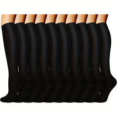 10 Pairs Knee High Copper Compression Socks for Men & Women