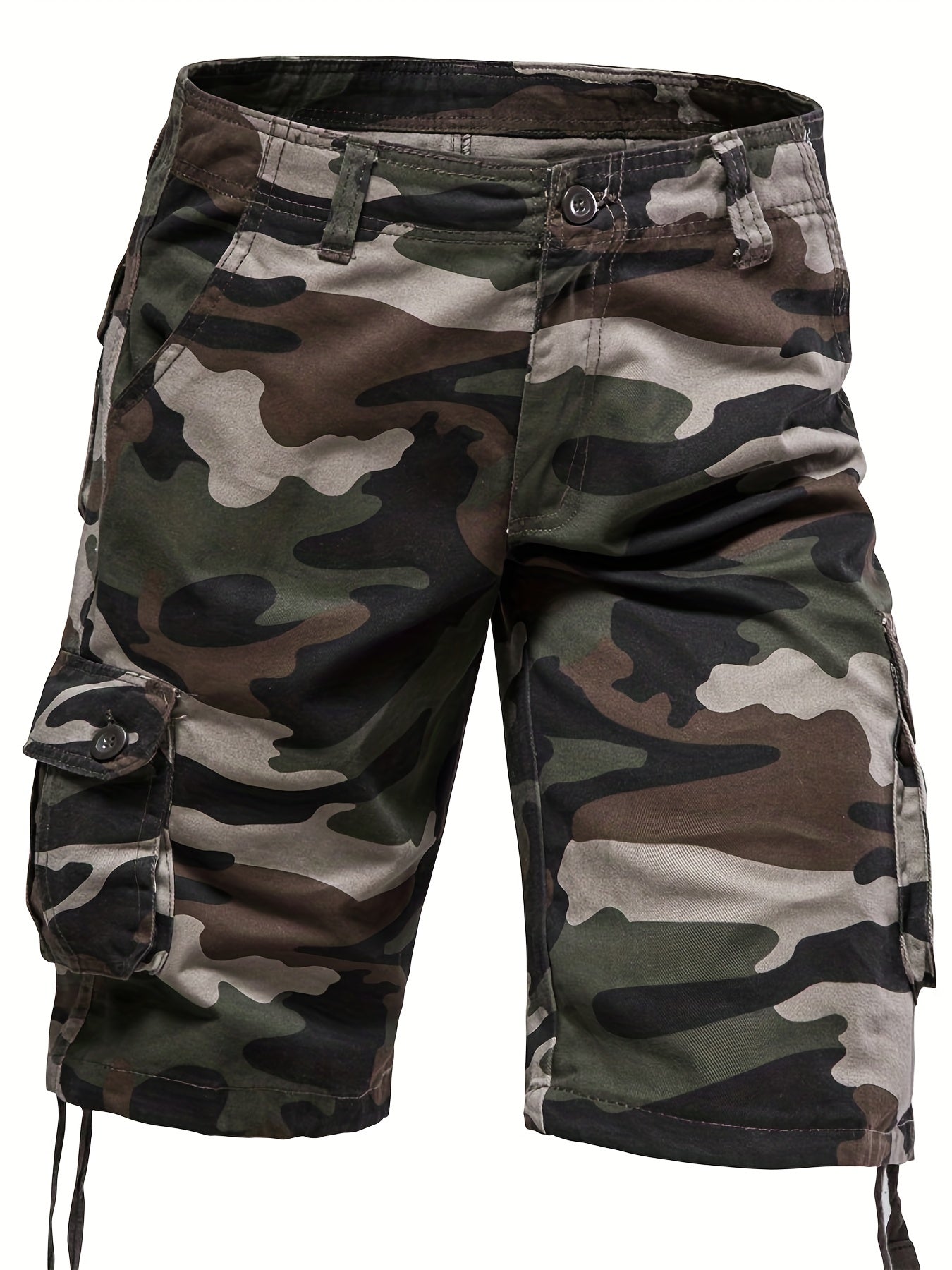 Men's Casual Camo Pattern Cargo Shorts With Pocket