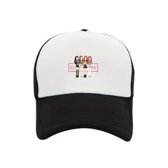 Cartoon Girl Printed Trucker Hat & Mesh Sun Hat