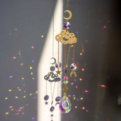Crystal Sun Catcher Moon Star Garden Party Decor