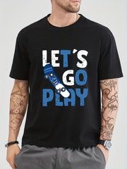 Men's Graphic Crew Neck T-shirt LET'S GO TO PLAY