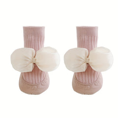 Baby Girls Kids Floor Shoes Socks Bowknot Princess Socks