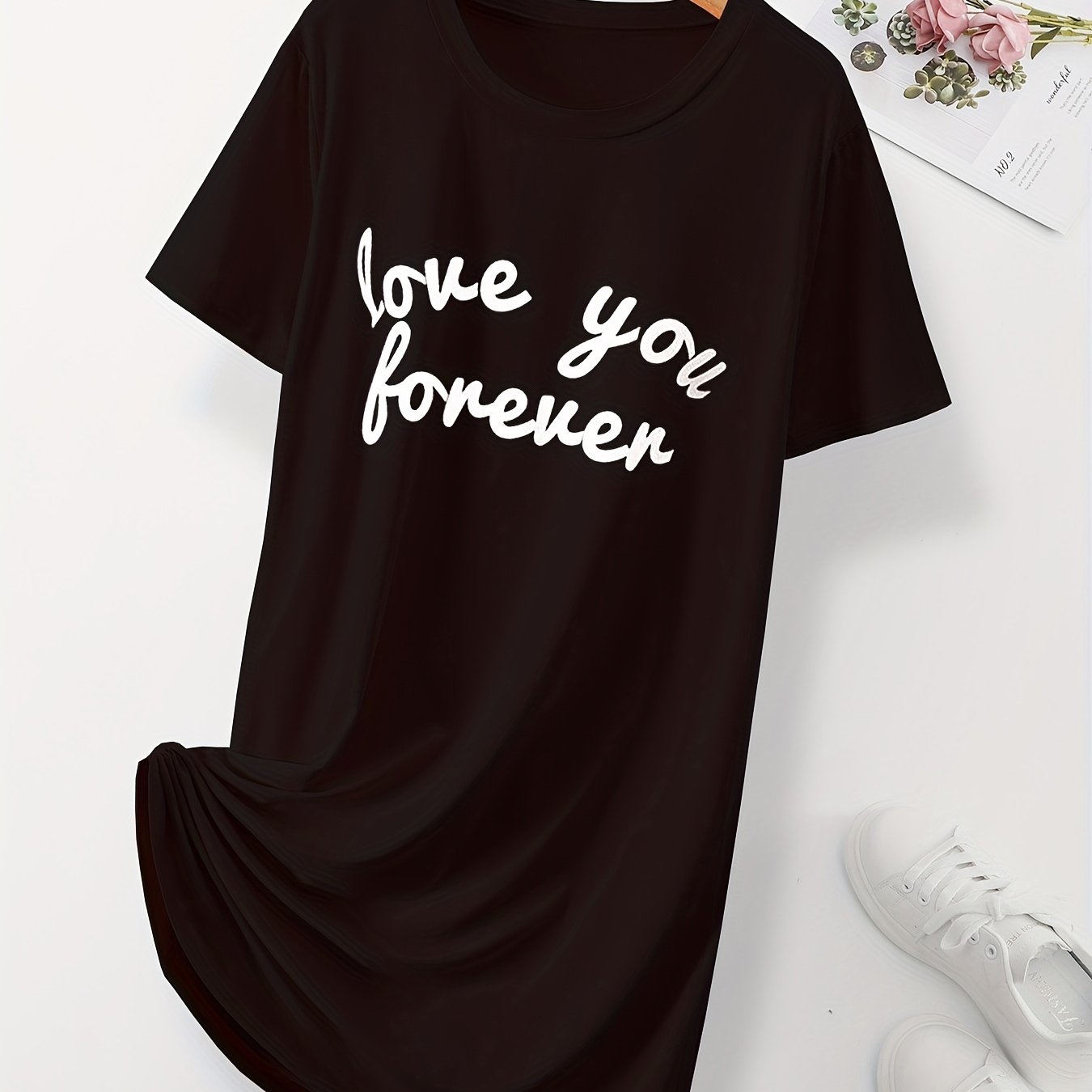 Soft & Comfy Short Sleeve Lounge Dress Women's Loungewear