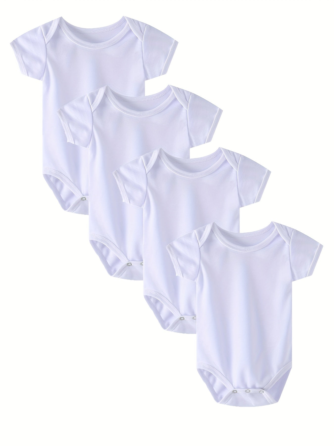4pcs Baby Girls & Boys Short Sleeve Onesie Set Clothes