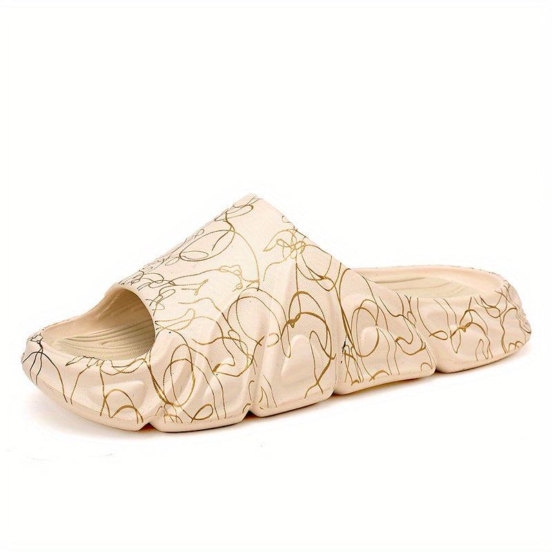 Men's Non Slip Platform Slides Comfortable Pillowy Slides