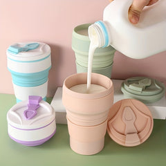 Collapsible Reusable Silicone Cup Hot Cold Drinks Camping Hiking