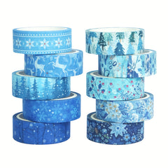 10pcs Winter Collection Washi Tape Set Snowflake Decorative Tape