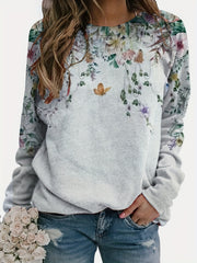 Marble Print Gradient Crew Neck Sweatshirt