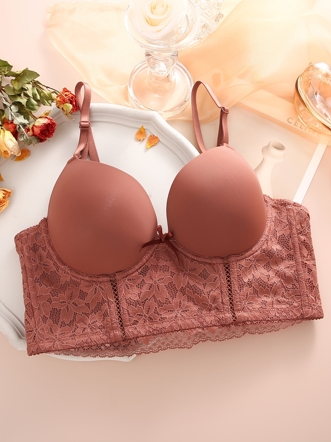 Lace Push Up Bra Comfortable & Stylish Bow Tie Women's Lingerie