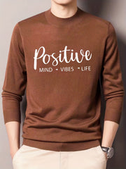 Men's Knitted Crew Neck Sweater for Winter