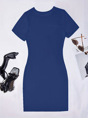 Short Sleeve Bodycon Tee Dress Crew Neck Casual
