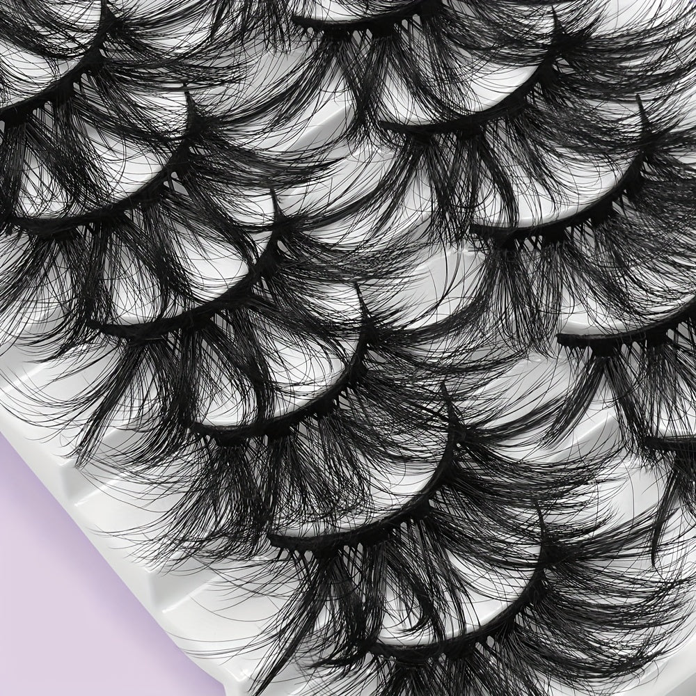 10 Pairs Volume False Eyelashes Set + Tweezers & Brushes