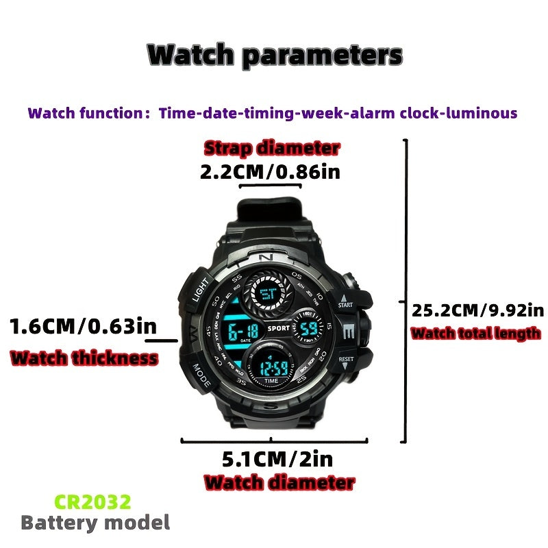 Boys Luminous Electronic Watch Multifunctional Decorative Gift