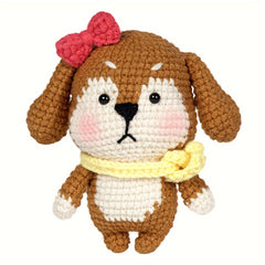 English Top Hat Dog Doll Crochet Kit DIY Knitting Supplies