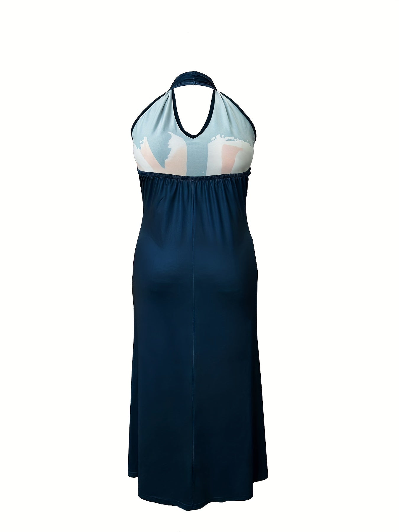 Colorblock Halter Maxi Summer Dress