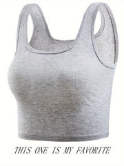 Ribbed Tank Top Slim Fit Sleeveless Lingerie